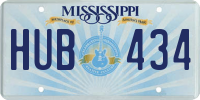 MS license plate HUB434