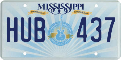 MS license plate HUB437