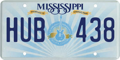 MS license plate HUB438