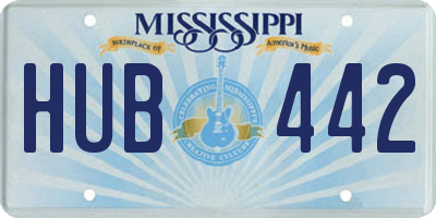 MS license plate HUB442