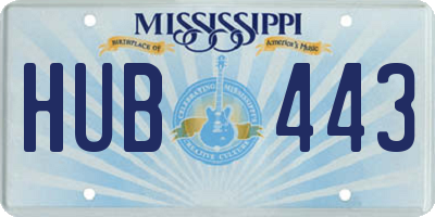 MS license plate HUB443