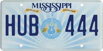 MS license plate HUB444