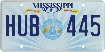 MS license plate HUB445