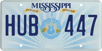 MS license plate HUB447
