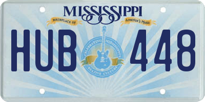 MS license plate HUB448