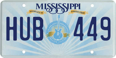 MS license plate HUB449
