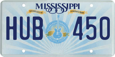 MS license plate HUB450