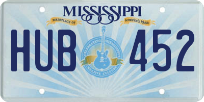 MS license plate HUB452