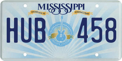 MS license plate HUB458
