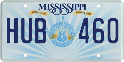 MS license plate HUB460