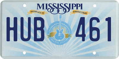 MS license plate HUB461