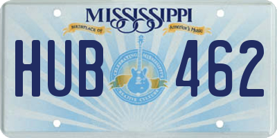 MS license plate HUB462