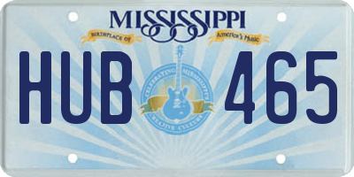 MS license plate HUB465
