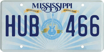 MS license plate HUB466