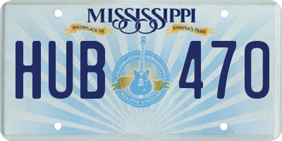 MS license plate HUB470