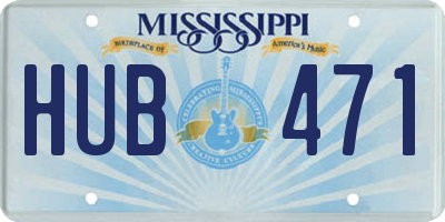 MS license plate HUB471