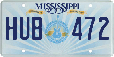MS license plate HUB472