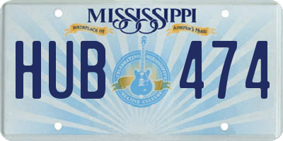 MS license plate HUB474