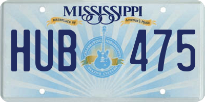 MS license plate HUB475