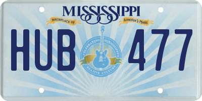 MS license plate HUB477