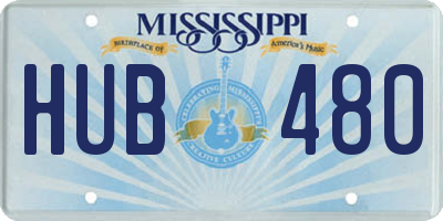 MS license plate HUB480