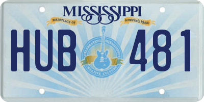 MS license plate HUB481