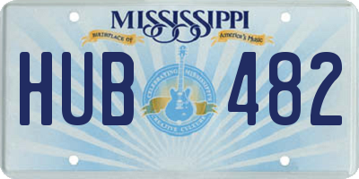 MS license plate HUB482