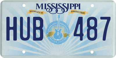 MS license plate HUB487