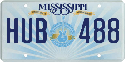 MS license plate HUB488