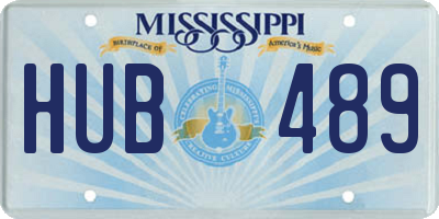 MS license plate HUB489