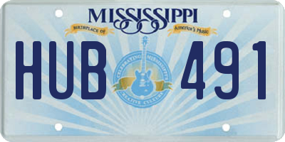 MS license plate HUB491
