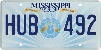 MS license plate HUB492