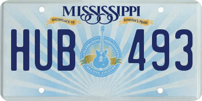 MS license plate HUB493