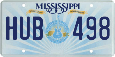 MS license plate HUB498