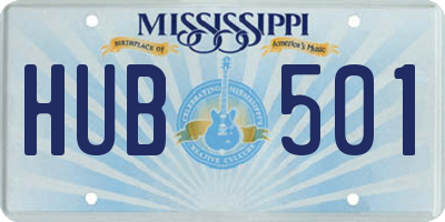 MS license plate HUB501