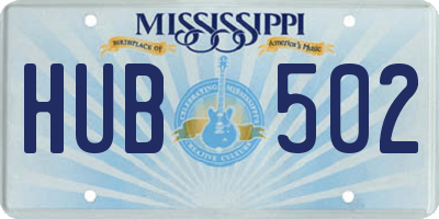 MS license plate HUB502