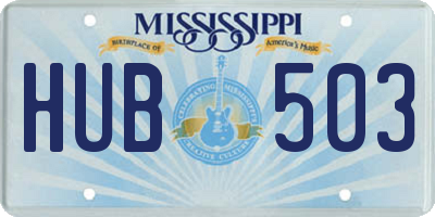 MS license plate HUB503