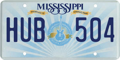 MS license plate HUB504