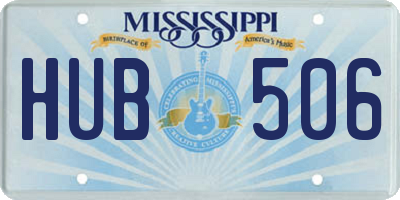 MS license plate HUB506