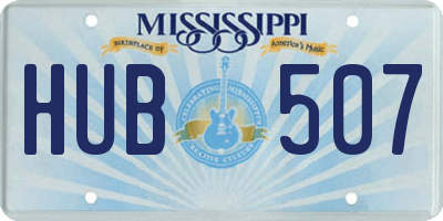 MS license plate HUB507