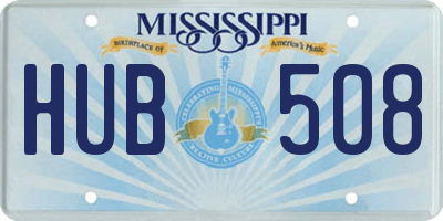 MS license plate HUB508