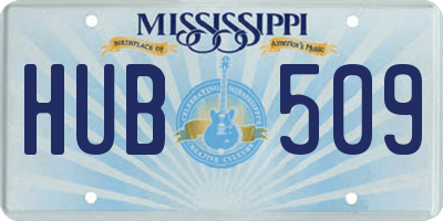 MS license plate HUB509