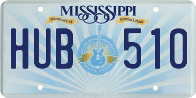 MS license plate HUB510