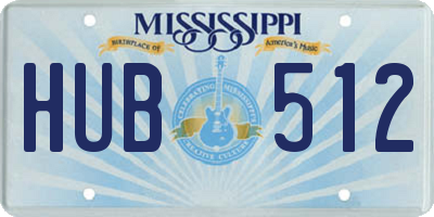 MS license plate HUB512