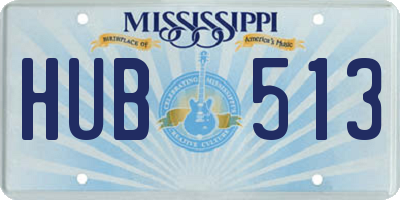 MS license plate HUB513