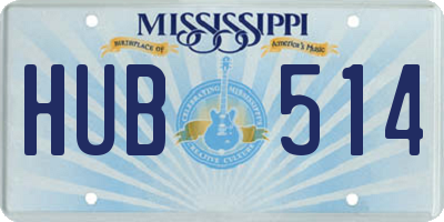 MS license plate HUB514