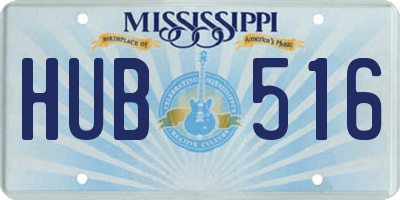 MS license plate HUB516