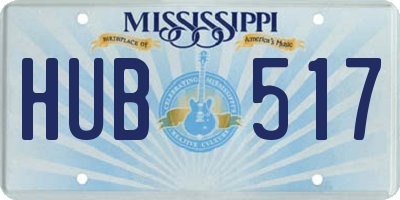 MS license plate HUB517
