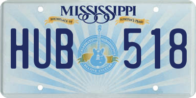 MS license plate HUB518