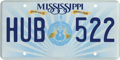MS license plate HUB522